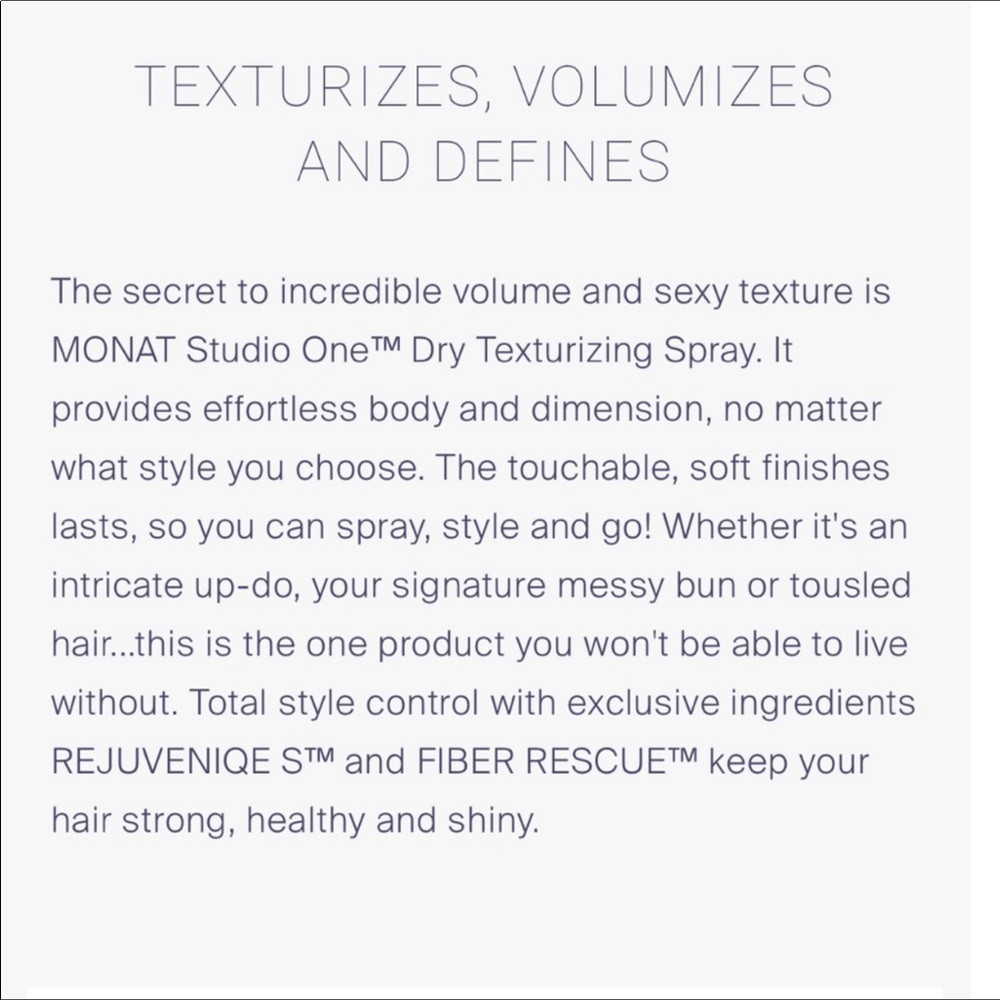 Monat Dry Texturizing Spray volume and definition - Picture 3 of 7